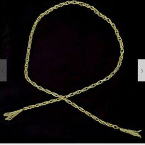 Wheat Chain Necklace Rope Tie Fashion Gold Toned